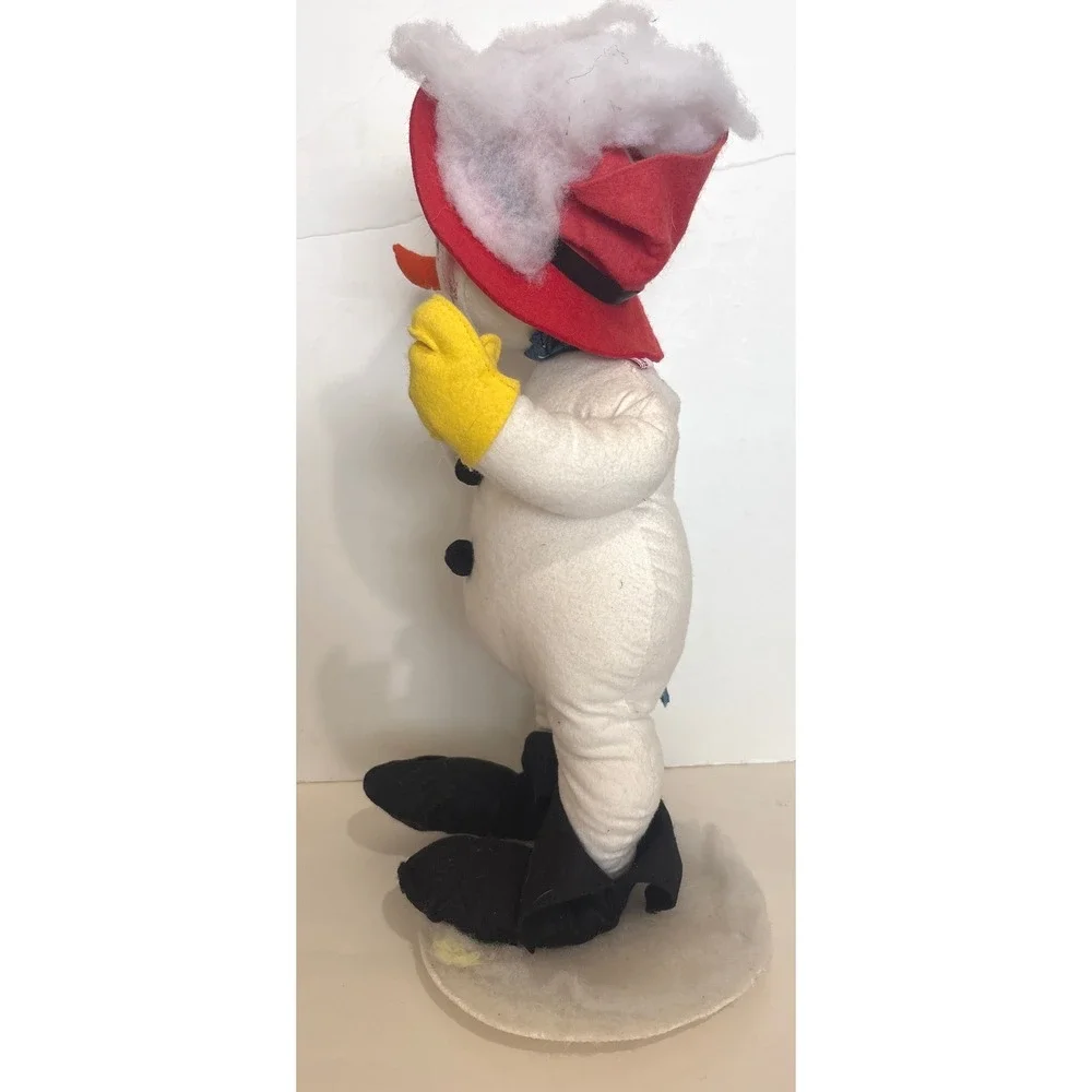 VTG‎ Annalee Mobilitee Dolls 1998 Snowman Red Hat Scarf Felt Christmas Decor